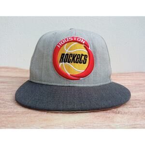 New Era 59fifty Adult Hat Houston Rockets Hardwood Classics Gray Size M/L